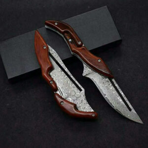 Outdoor mechanical damascus knife